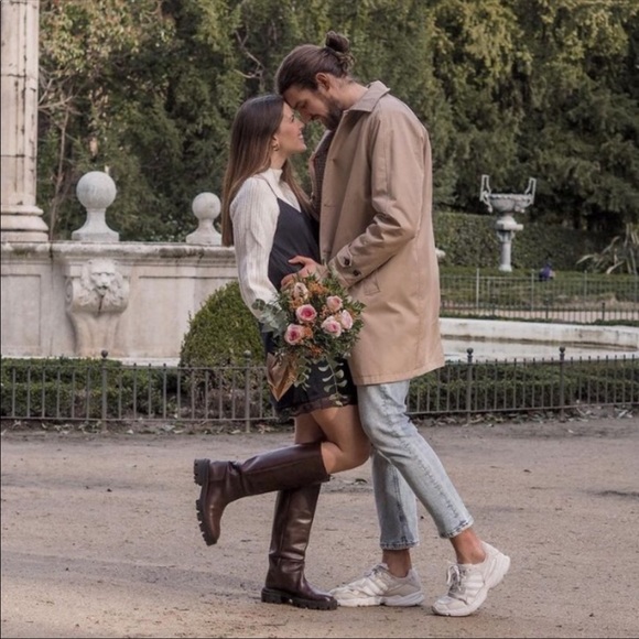 Zara Leather Brown Tall Boots 8 - Picture 16 of 16